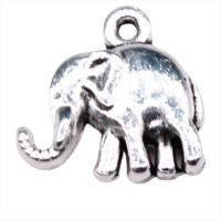 Tibetan Style Animal Pendants, Elephant, antique silver color plated, vintage & Unisex, nickel, lead & cadmium free, 14x13mm, Sold By PC