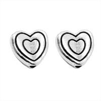 Zinc Alloy Heart Beads antique silver color plated vintage & DIY nickel lead & cadmium free 10mm Sold By PC