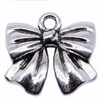 Tibetan Style Bowknot Pendants, antique silver color plated, vintage & Unisex, nickel, lead & cadmium free, 17x16mm, Sold By PC