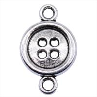 Tibetan Style Connector, Button Shape, antique silver color plated, vintage & 1/1 loop, nickel, lead & cadmium free, 16x10mm, Sold By PC