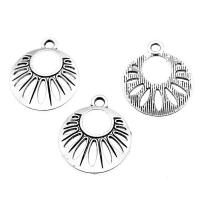 Zinc Alloy Pendants Round antique silver color plated vintage & Unisex & hollow nickel lead & cadmium free Sold By PC