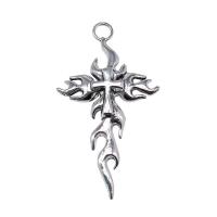Tibetan Style Cross Pendants, antique silver color plated, vintage & Unisex, nickel, lead & cadmium free, 35x63mm, Sold By PC