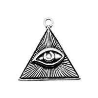 Tibetan Style Pendants, Triangle, antique silver color plated, vintage & Unisex, nickel, lead & cadmium free, 25x25mm, Sold By PC