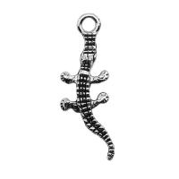 Tibetan Style Animal Pendants, Crocodile, antique silver color plated, vintage & Unisex, nickel, lead & cadmium free, 10x28mm, Sold By PC