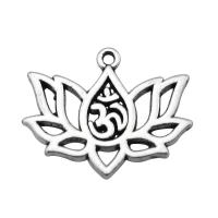 Tibetan Style Flower Pendants, antique silver color plated, vintage & Unisex, nickel, lead & cadmium free, 21x17mm, Sold By PC