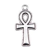 Tibetan Style Cross Pendants, silver color plated, fashion jewelry, silver color, nickel, lead & cadmium free, 27x14mm, Sold By PC