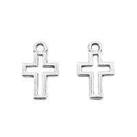 Tibetan Style Cross Pendants, silver color plated, fashion jewelry, silver color, nickel, lead & cadmium free, 10x17mm, Sold By PC