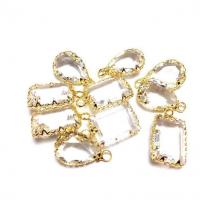 Crystal Pendants, with Brass, gold color plated, different styles for choice, 10x14mm, 50PCs/Bag, Sold By Bag