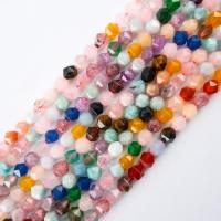 Mischedelstein Perlen, Edelstein, rund, poliert, Star Cut Faceted & DIY & verschiedenen Materialien für die Wahl, gemischte Farben, 8mm, verkauft per 14.96 ZollInch Strang