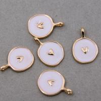 Zinc Alloy Enamel Pendants Round gold color plated nickel lead & cadmium free Sold By PC