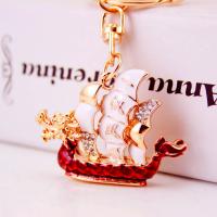 Zinc Alloy Key Clasp with Czech Rhinestone Ship high quality plated fashion jewelry & Unisex Sold By PC