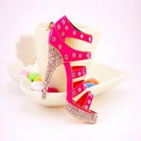 Zinc Alloy Key Clasp with Czech Rhinestone Shoes high quality plated fashion jewelry & Unisex & enamel Sold By PC