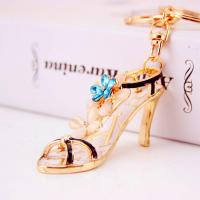 Zinc Alloy Key Clasp with Czech Rhinestone Shoes high quality plated fashion jewelry & Unisex & enamel Sold By PC