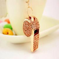 Zinc Alloy Key Clasp with Czech Rhinestone Whistle high quality plated fashion jewelry & Unisex nickel free Sold By PC