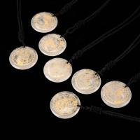 Clear Quartz Pendant Flat Round stoving varnish DIY Sold By PC