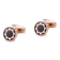 Cufflinks Brass Round rose gold color plated for man nickel lead & cadmium free 16mm Sold By Lot