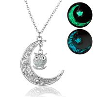 Luminated Necklace Zinc Alloy with 1.96inch extender chain Owl antique silver color plated for woman & hollow nickel lead & cadmium free Length Approx 17.7 Inch Sold By PC