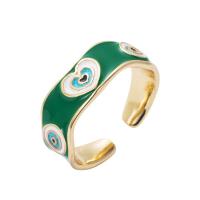 Brass Cuff Finger Ring, 18K gold plated, Unisex & enamel, more colors for choice, nickel, lead & cadmium free, 20mm, Sold By PC