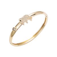 Cubic Zirconia Micro Pave Brass Bracelet Elephant 18K gold plated & micro pave cubic zirconia & for woman nickel lead & cadmium free 55mm Sold By PC