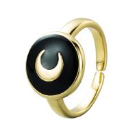 Brass prst prsten, Mosaz, 18K pozlacené, pro ženy & smalt, více barev na výběr, nikl, olovo a kadmium zdarma, 20x13mm, Prodáno By PC