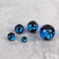 Silver Foil Lampwork Beads, Round, DIY & different size for choice, Sold By PC