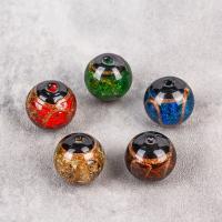 Goldsand Lampwork Perlen, rund, poliert, DIY & verschiedene Größen vorhanden, verkauft von PC