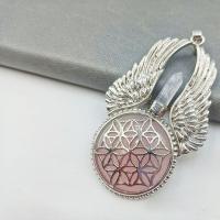 Gemstone Pendants Jewelry Natural Stone with Zinc Alloy Sold By PC