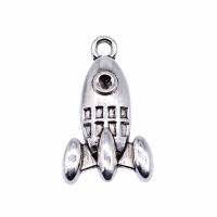 Zinc Alloy Pendants Rocket plated silver color Sold By PC