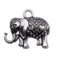 Tibetan Style Animal Pendants, Elephant, plated, silver color, 22x19mm, Sold By PC