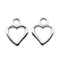 Tibetan Style Heart Pendants, plated, silver color, 14x11mm, Sold By PC