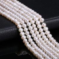 Cultured Potato Freshwater Pearl Beads, DIY, white, 5-6mm, Sold Per Approx 38 cm Strand