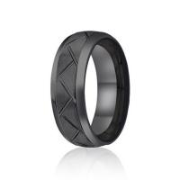 Titanium Staal Finger Ring, voor de mens, zwart, 8mm, Verkocht door PC