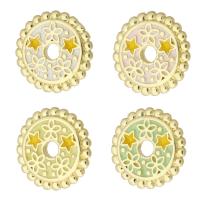 Brass Jewelry Pendants, Round, gold color plated, fashion jewelry & DIY & for woman & enamel, more colors for choice, 15x15x2mm, 10PCs/Lot, Sold By Lot