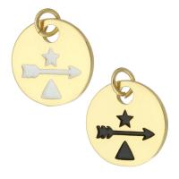 Brass Jewelry Pendants Round gold color plated fashion jewelry & DIY & for woman & enamel Approx 2mm Sold By Lot