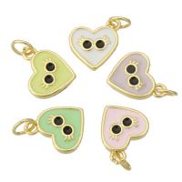 Brass Heart Pendants, gold color plated, fashion jewelry & DIY & for woman & enamel, more colors for choice, 11.50x12x2mm, Hole:Approx 3mm, 10PCs/Lot, Sold By Lot