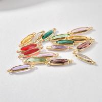 Crystal Connector, with Brass, fashion jewelry & DIY & for woman, more colors for choice, 22x6mm, 10PCs/Lot, Sold By Lot