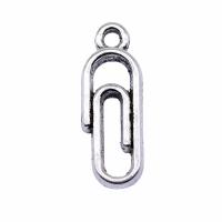 Tibetan Style Pendants, Paper Clip, antique silver color plated, vintage & Unisex, nickel, lead & cadmium free, 7x19mm, Sold By PC