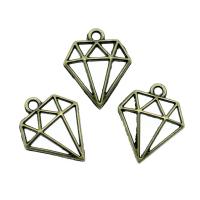 Tibetan Style Pendants, Diamond Shape, plated, vintage & Unisex & hollow, more colors for choice, nickel, lead & cadmium free, 16x20mm, Sold By PC