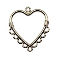 Heart Zinc Alloy Connector KC gold color plated vintage & 1/9 loop & hollow nickel lead & cadmium free Sold By PC