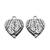 Tibetan Style Heart Pendants, Winged Heart, antique silver color plated, vintage & Unisex, nickel, lead & cadmium free, 17x21mm, Sold By PC