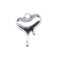 Tibetan Style Heart Pendants, antique silver color plated, vintage & Unisex, nickel, lead & cadmium free, 15x20mm, Sold By PC