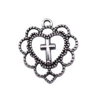 Zinc Alloy Pendants Heart antique silver color plated vintage & Unisex & hollow nickel lead & cadmium free Sold By PC