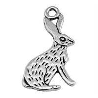 Tibetan Style Animal Pendants, Rabbit, antique silver color plated, vintage & Unisex, nickel, lead & cadmium free, 14x26mm, Sold By PC