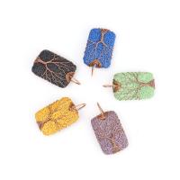 Lava Pendant with Copper Alloy Rectangle antique copper color plated dyed & for woman Sold By PC