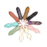 Natural Gemstone Necklace, Natural Stone, with Brass, arrowhead, antique copper color plated, different materials for choice & for woman, more colors for choice, 13x50mm, Length:Approx 20.87 Inch, Sold By PC