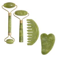 Neuer Berg Jade Schaben Platte, mit Zinklegierung, goldfarben plattiert, Massage & verschiedene Stile für Wahl, grün, verkauft von PC