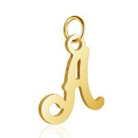 Stainless Steel Letter Pendants, 201 Stainless Steel, Alphabet Letter, Vacuum Ion Plating, fashion jewelry & letters are from A to Z & DIY & Unisex, golden, 5PCs/Bag, Sold By Bag