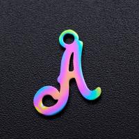 Stainless Steel Letter Pendants 201 Stainless Steel Alphabet Letter Vacuum Ion Plating fashion jewelry & letters are from A to Z & DIY & Unisex multi-colored Sold By Bag