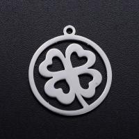 Stainless Steel Pendants, 201 Stainless Steel, Four Leaf Clover, Vacuum Ion Plating, fashion jewelry & DIY & Unisex, more colors for choice, 22x10mm, 5PCs/Bag, Sold By Bag
