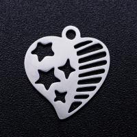 Stainless Steel Heart Pendants, 201 Stainless Steel, Vacuum Ion Plating, fashion jewelry & DIY & Unisex, more colors for choice, 14x13mm, 5PCs/Bag, Sold By Bag